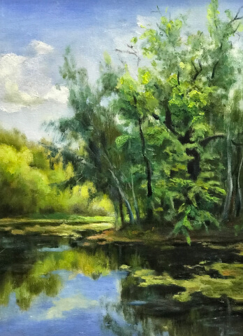 Жукова Марина, 1 ступень, «Олений пруд в Сокольниках», холст/масло