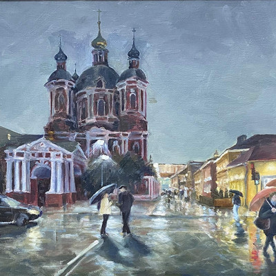 дождь в городе