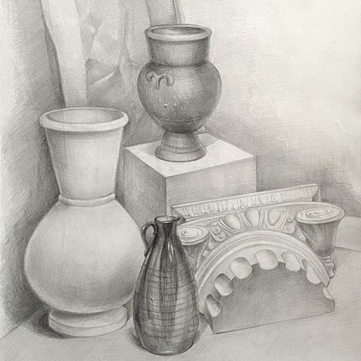 Харина Анастасия, 4 ступень, «Натюрморт с капителью», холст/масло
