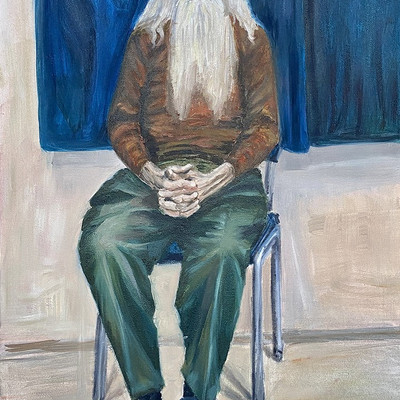 Соболева Екатерина, 4 ступень, «Этюд сидящей фигуры», холст/масло