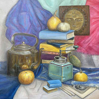 Першина Елена, 3 ступень, «Натюрморт с медным чайником», холст/масло