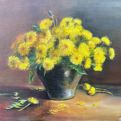 Першина Елена, 3 ступень, серия работ, «На черном. Желтый акцент», холст/масло