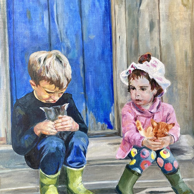 Вавилова Ирина, 3 ступень, «В деревне», холст/масло